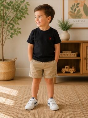 Polo by Ralph Lauren Black Short Sleeve Tee with Red Pony